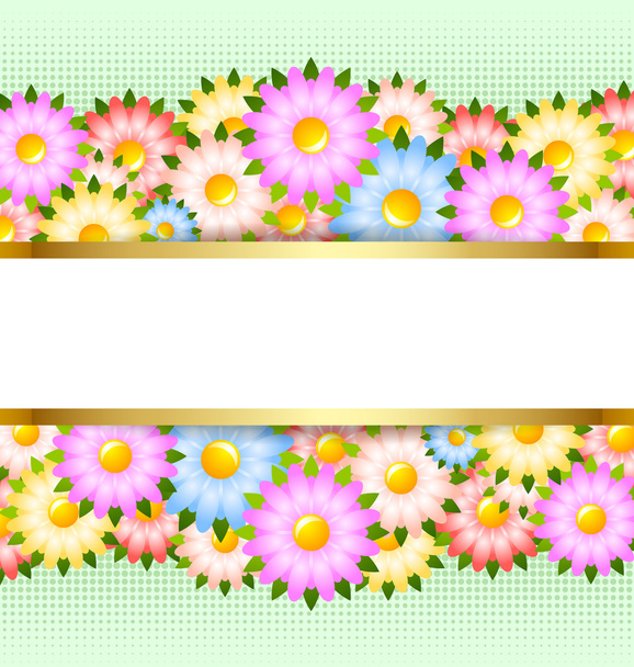 Flower card template - Wektor, obraz