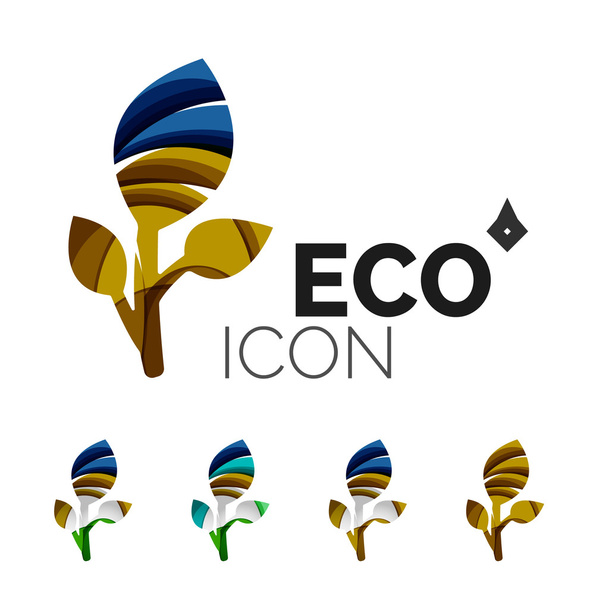 Sada ikon list abstraktní eco - Vektor, obrázek