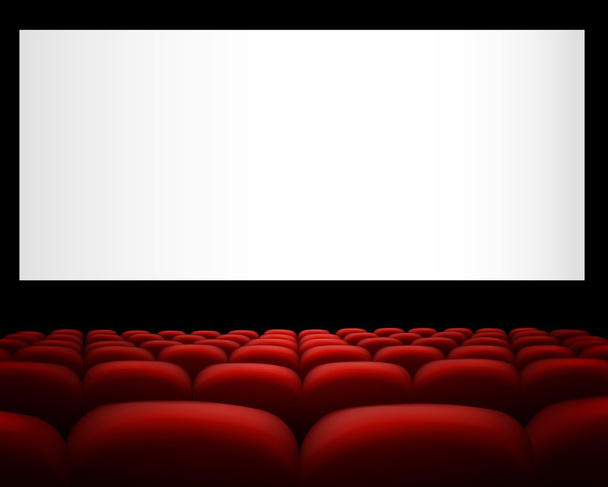 egy mozi, vörös kárpit - Vektor, kép