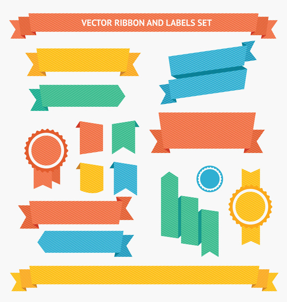 Ribbon and Labels Set. Vector - Vector, Image