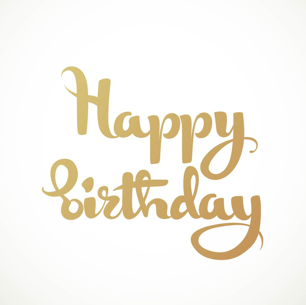 Happy birthday calligraphic inscription on a white background - Vector, Image
