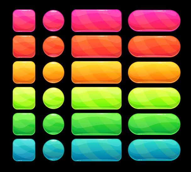 Bright spectrum buttons set - Vektör, Görsel