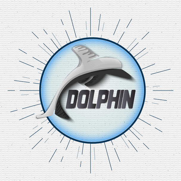 Dolphin badges logos and labels for any use - Vector, Image