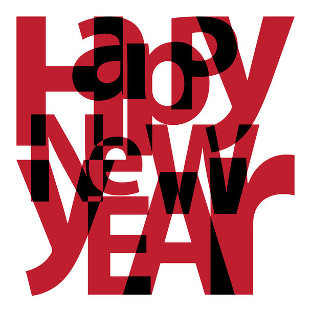 Tekst Happy New Year - Vector, afbeelding