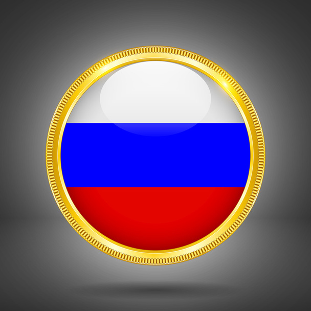 Flag of Russia in GOLD - Vetor, Imagem