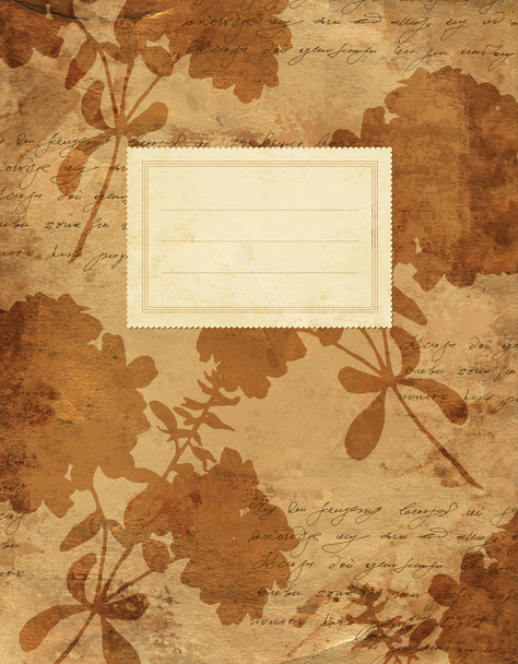 Vintage floral notebook cover - Φωτογραφία, εικόνα