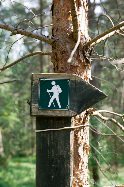 Знак на лісовій стежці
 - Фото, зображення