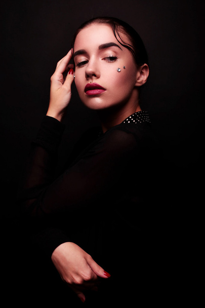 Fashion Brunette Model Portrait. - Foto, Imagen