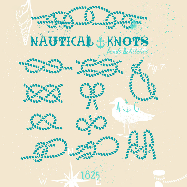 Nautical knots set - Διάνυσμα, εικόνα