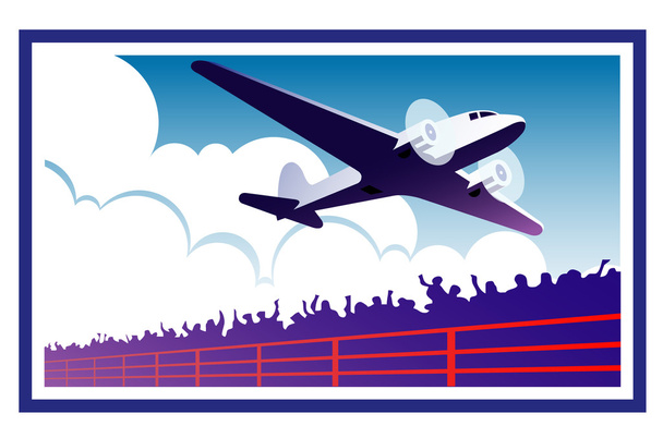Illustration d'un avion au départ d'un aéroport
 - Vecteur, image
