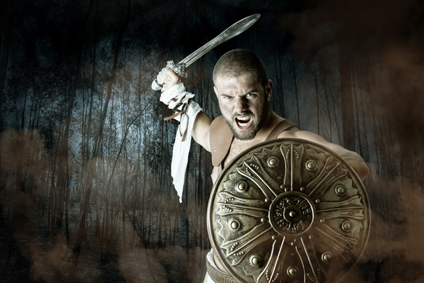 Gladiátor harcos, a kard - Fotó, kép