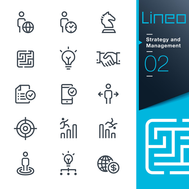 Lineo - στρατηγική και διαχείριση περίγραμμα εικονίδια - Διάνυσμα, εικόνα