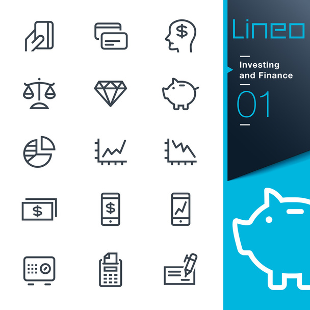 Lineo - yatırım ve Finans anahat simgeleri - Vektör, Görsel