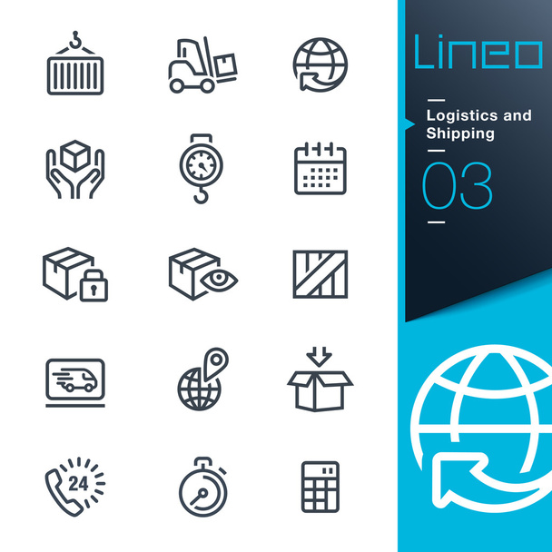 Линео - иконки логистики и судоходства
 - Вектор,изображение