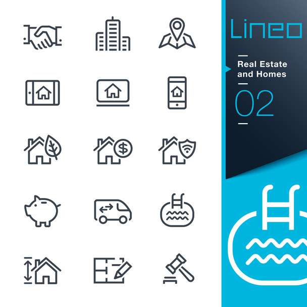 Lineo - Иконки объектов недвижимости и домов
 - Вектор,изображение