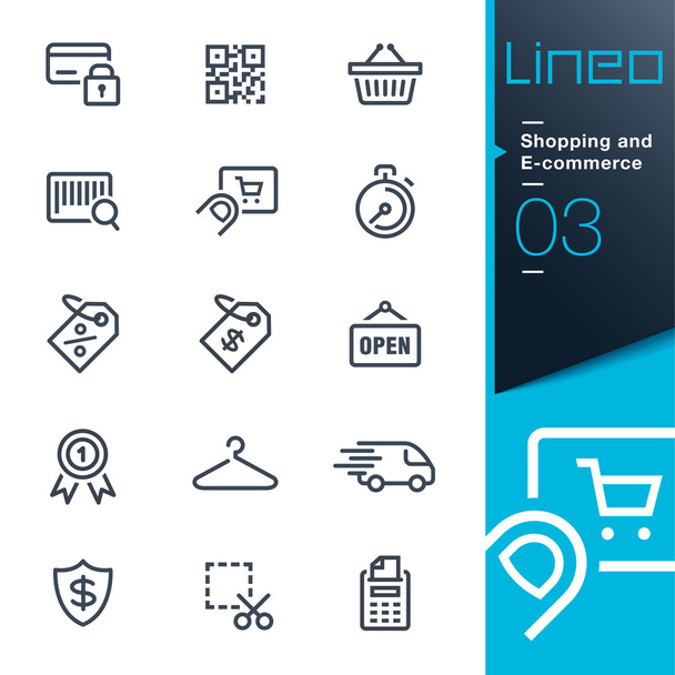Lineo - Compras y comercio electrónico esbozan iconos
 - Vector, Imagen