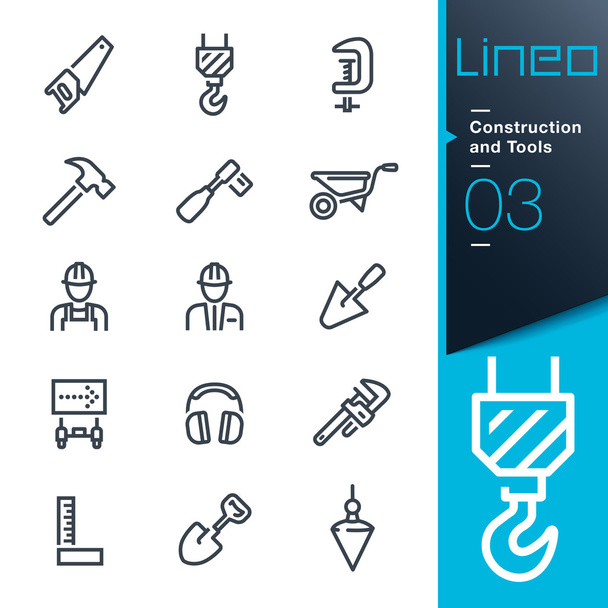 Lineo - κατασκευή και εργαλεία διάρθρωσης εικονίδια - Διάνυσμα, εικόνα