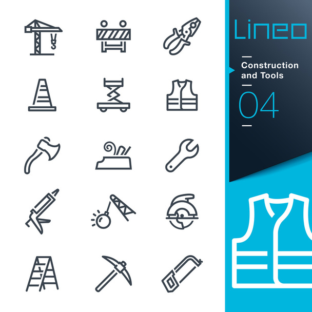 Lineo - κατασκευή και εργαλεία διάρθρωσης εικονίδια - Διάνυσμα, εικόνα