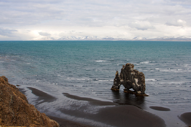 Velkolepé islandského pobřeží s Hvitserkur rock - Fotografie, Obrázek