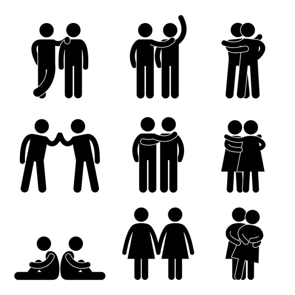 Meleg leszbikus heteroszexuális ikon koncepció piktogram szimbólum - Vektor, kép