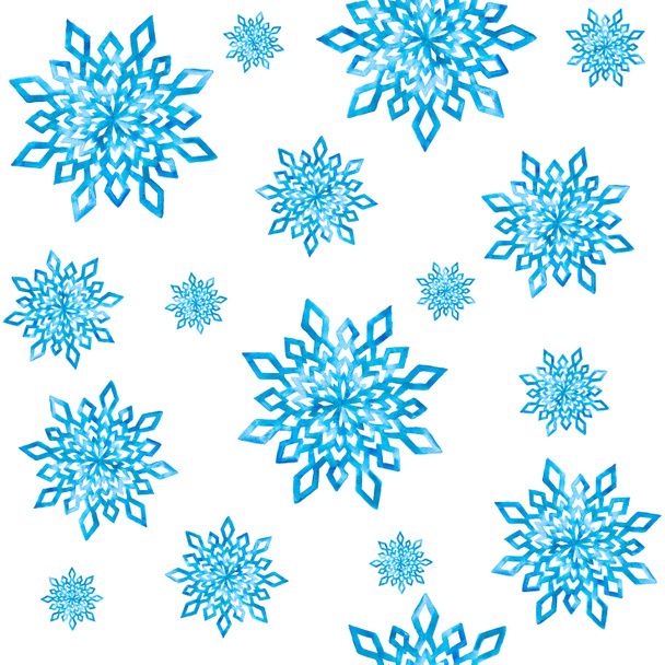 Naadloos patroon met aquarel sneeuwvlokken. - Foto, afbeelding