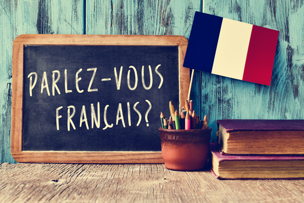 vraag parlez-vous francais? u verrichten spreken Frans? - Foto, afbeelding