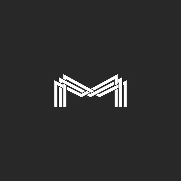 M harfi monogram logosu - Vektör, Görsel