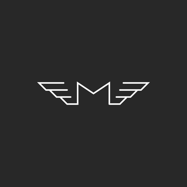 M 翼文字ロゴのモノグラム - ベクター画像