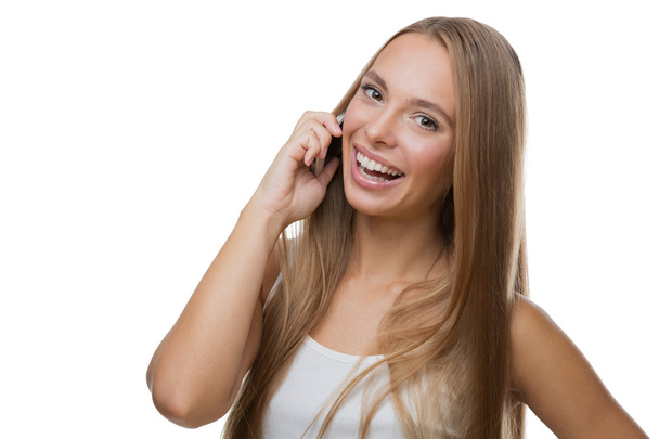 Beautiful woman talking on phone - Foto, immagini