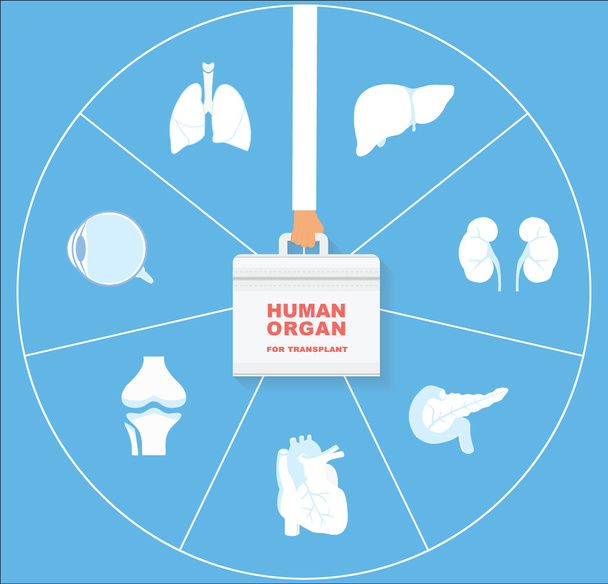 Conjunto de iconos de órgano humano para trasplante. Concepto de trasplante de ogros
. - Vector, Imagen