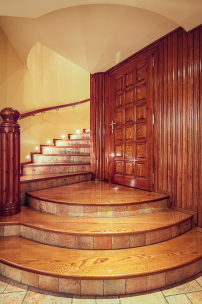 Wooden old style staircase - Valokuva, kuva