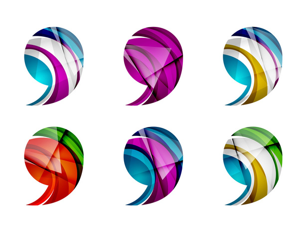 Conjunto de icono de coma abstracto, conceptos de logotipos de negocio, diseño geométrico moderno y limpio
 - Vector, imagen