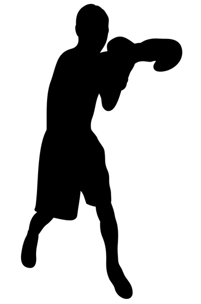 schwarze Boxersilhouette - Vektor, Bild