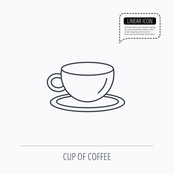 Coffee cup icon. Tea or hot drink sign. - Вектор,изображение