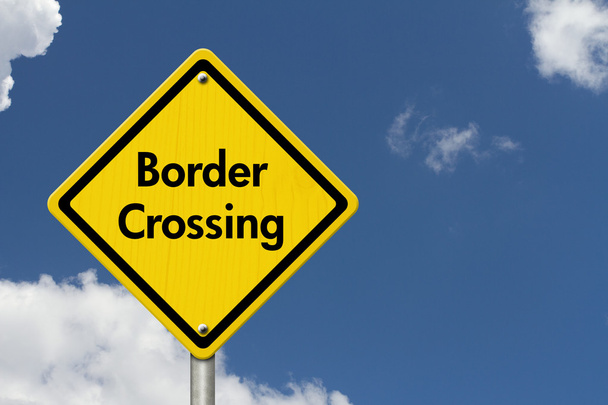 Határ átlépésére útjelzési - Fotó, kép