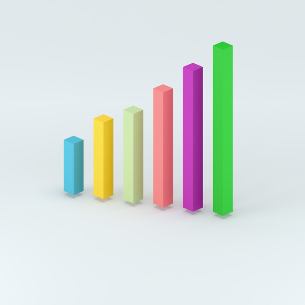 Kleurrijke 3d statistieken sjabloon, - Foto, afbeelding