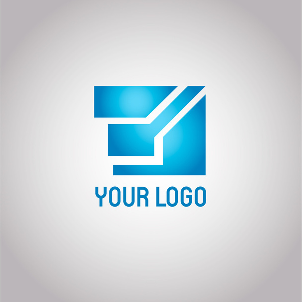 Nice geometric abstract vector logo in blue color. Eps 10 - Vettoriali, immagini