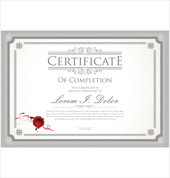 Certificado, Diploma de finalización
 - Vector, Imagen
