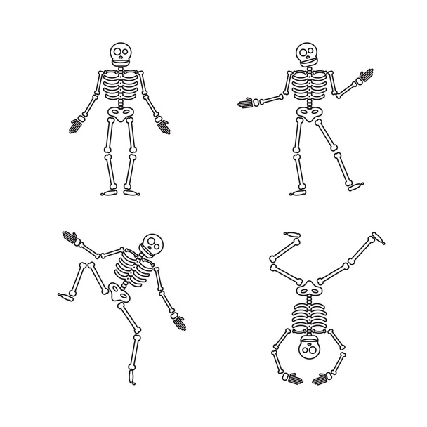 幸せなハロウィーンの骨格図 - ベクター画像