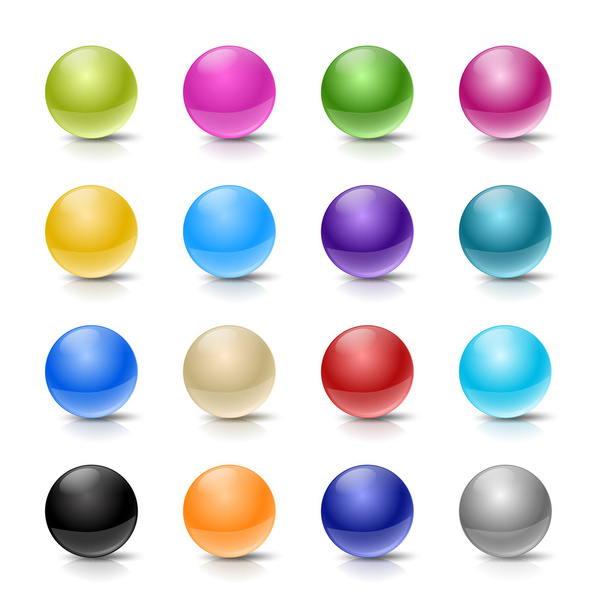 set of ball buttons on white - Vektor, obrázek