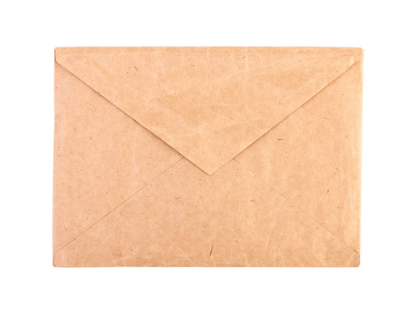 Vintage brown envelope isolated close-up - Photo, Image