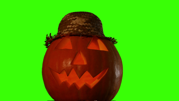 Helloween dyni na zielony ekran - Materiał filmowy, wideo