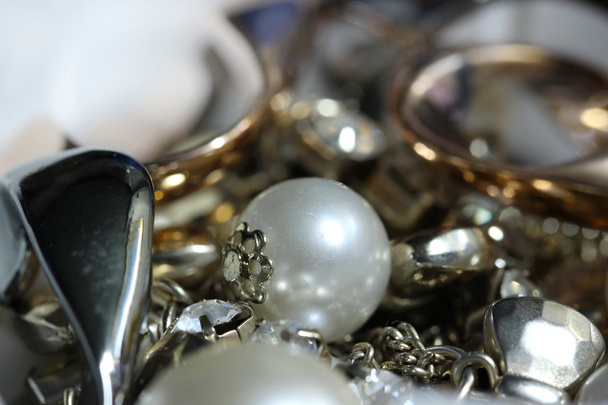 macro gold bead ,golden ball and pearl - Photo, Image