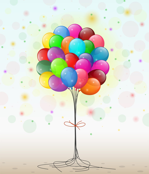 Transparent balloons with streamer - Vetor, Imagem