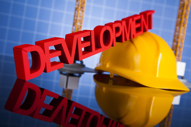 Development, Buildings under construction background - Photo, Image