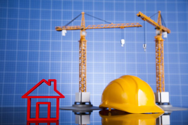House model with Construction site and crane - Photo, Image