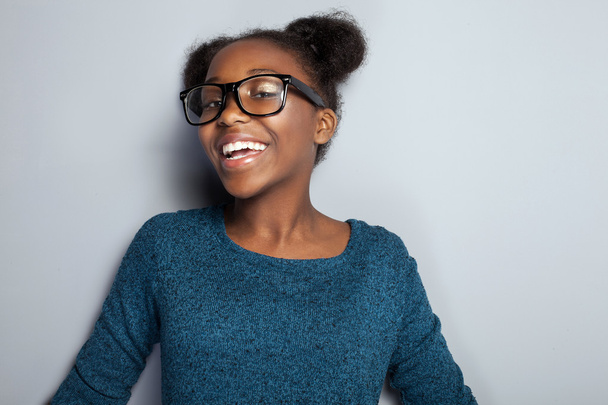 Happy young girl in eyeglasses. - Foto, Imagem