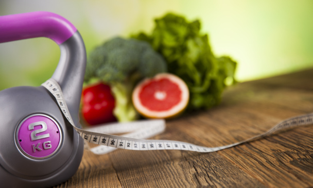 Spor diyet, kalori, ölçü bandı - Fotoğraf, Görsel