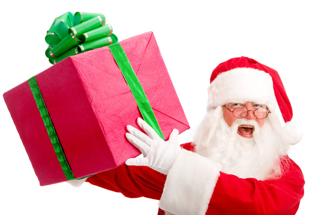 Santa Claus Brought Big of Christmas Present - Photo, image