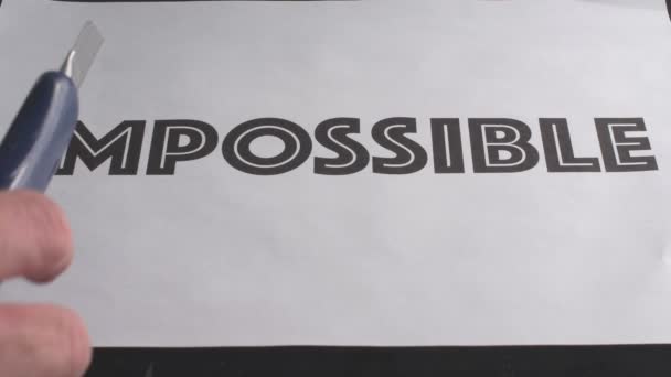 Impossible/możliwe tylko ciąć od - Materiał filmowy, wideo